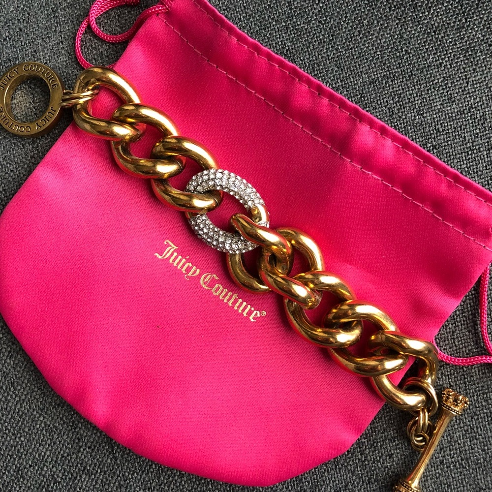 Juicy Couture Embellished Gold Link Bracelet